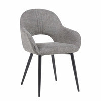 SEDIA IMBOTTITA GRIGIA GAMBE NERE ROWAN