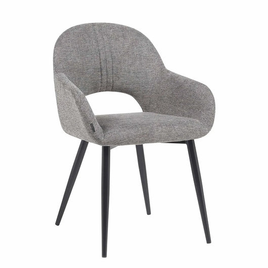 SEDIA IMBOTTITA GRIGIA GAMBE NERE ROWAN