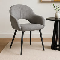 SEDIA IMBOTTITA GRIGIA GAMBE NERE ROWAN