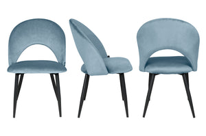 Sedia da pranzo imbottita in velluto carta da zucchero - Zoe (2pz) - SD25ZOPM