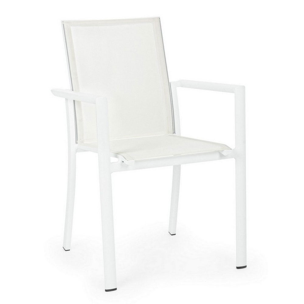 Sedia In Alluminio Bianco BIZZOTTO KONNOR CX21 Da Giardino 0662737