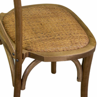 Sedia legno cross marrone chiaro sedutaintreccio impilabile cm 50x50h46,5/88