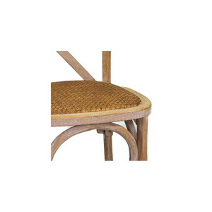 Sedia legno cross naturale seduta intreccio impilabile cm 51x55h46,5/89