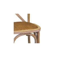 Sedia legno cross naturale seduta intreccio impilabile cm51x55h46,5/89