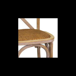 Sedia legno cross naturale seduta intreccio impilabile cm51x55h46,5/89