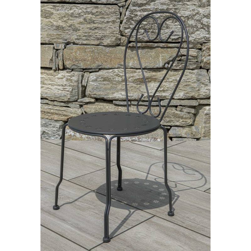 Sedia metallo new old antracite chiaro cm 41x48h90