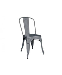 Set Di 4 Sedie Lamiera Impilabile Piombo Moia