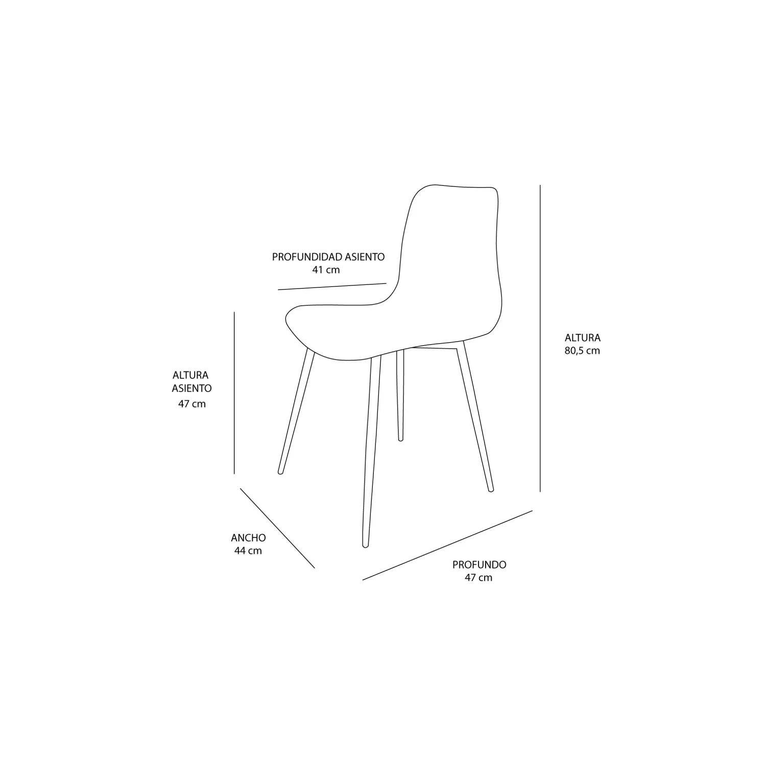 LÚZETE - SEDIA NERA FANTASIA