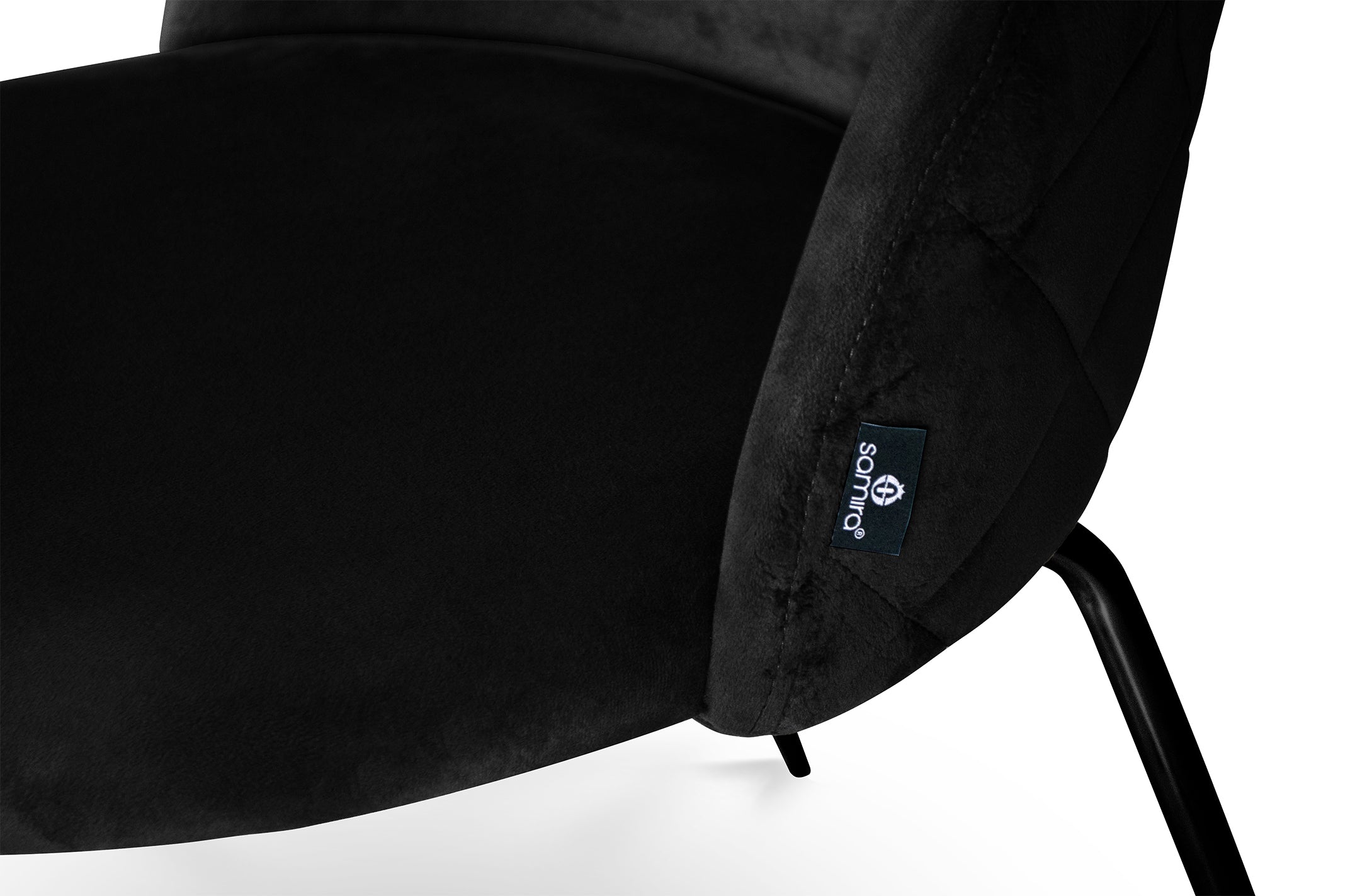 Set di 2 sedie da pranzo imbottite in velluto nero – Nicole - SD10NIPN