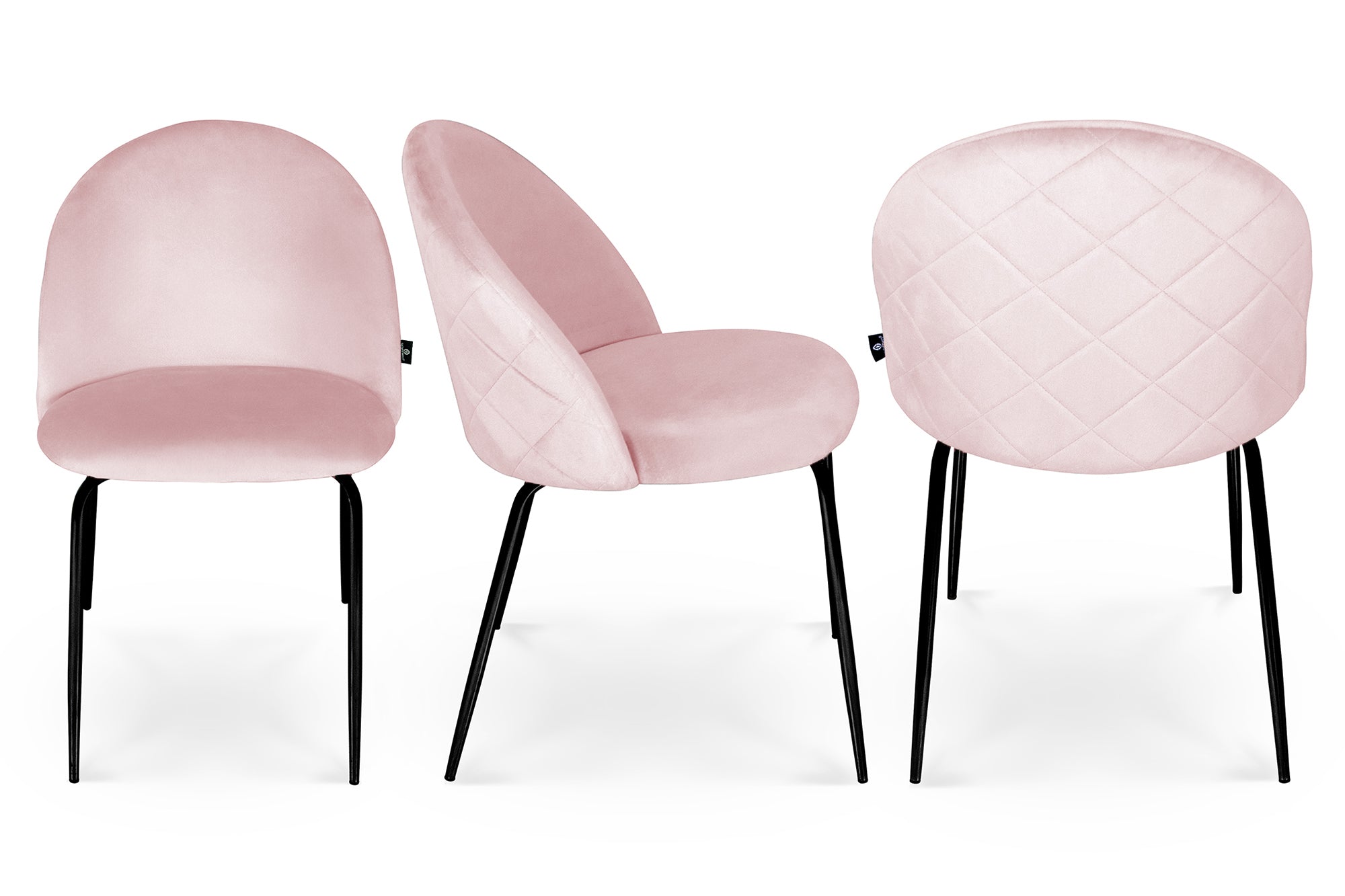 Set di 2 sedie da pranzo imbottite in velluto rosa – Nicole - SD19NIPN