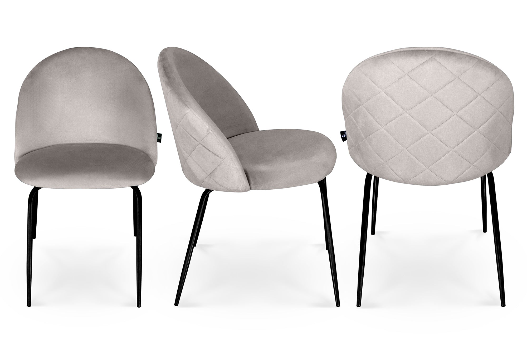 Set di 2 sedie da pranzo imbottite in velluto tortora – Nicole - SD03NIPN