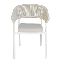 Sedia Perugia Contract In Alluminio Bianco E Corda Per Esterni Beige Moia