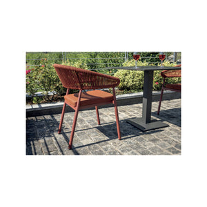 Sedia Perugia Contract In Alluminio Rosso E Corda Per Esterni Rossa Moia