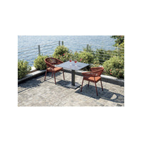 Sedia Perugia Contract In Alluminio Rosso E Corda Per Esterni Rossa Moia