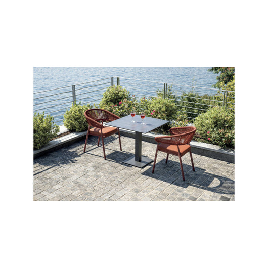 Sedia Perugia Contract In Alluminio Rosso E Corda Per Esterni Rossa Moia