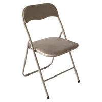 Sedia Pieghevole Amanda In Velluto Tortora Struttura Tortora