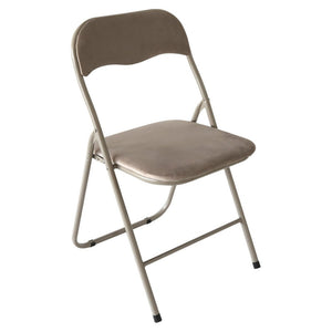 Sedia Pieghevole Amanda In Velluto Tortora Struttura Tortora