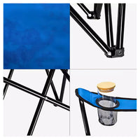 Trade Shop - Sedia Pieghevole Con Portabicchiere Da Pesca Campeggio Mare Spiaggia Tinta Unita 285006 -