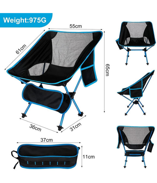 Sedia Pieghevole Da Campeggio Con Borsa Portatile Spiaggia Pesca Picnic Giardino         