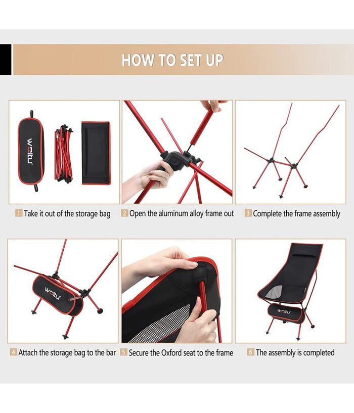 Sedia Pieghevole Da Campeggio Pesca Impermeabile Portatile Carico 140kg Tessuto         