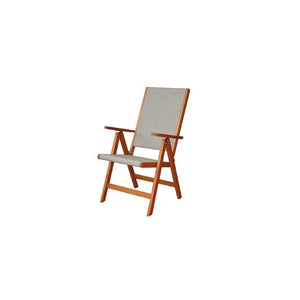 Sedia pieghevole in legno Meranti e tessuto Batilyne Gengis Kan per esterni