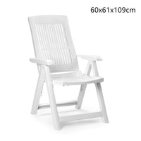 Trade Shop - Sedia Pieghevole Poltrona Bianca Arredo Esterno Da Giardino 60x61x109h Cm 851016 -