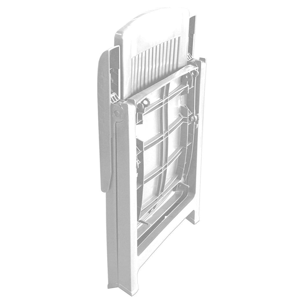 Trade Shop - Sedia Pieghevole Poltrona Bianca Arredo Esterno Da Giardino 60x61x109h Cm 851016 -