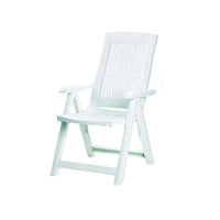 Trade Shop - Sedia Pieghevole Poltrona Bianca Arredo Esterno Da Giardino 60x61x109h Cm 851016 -