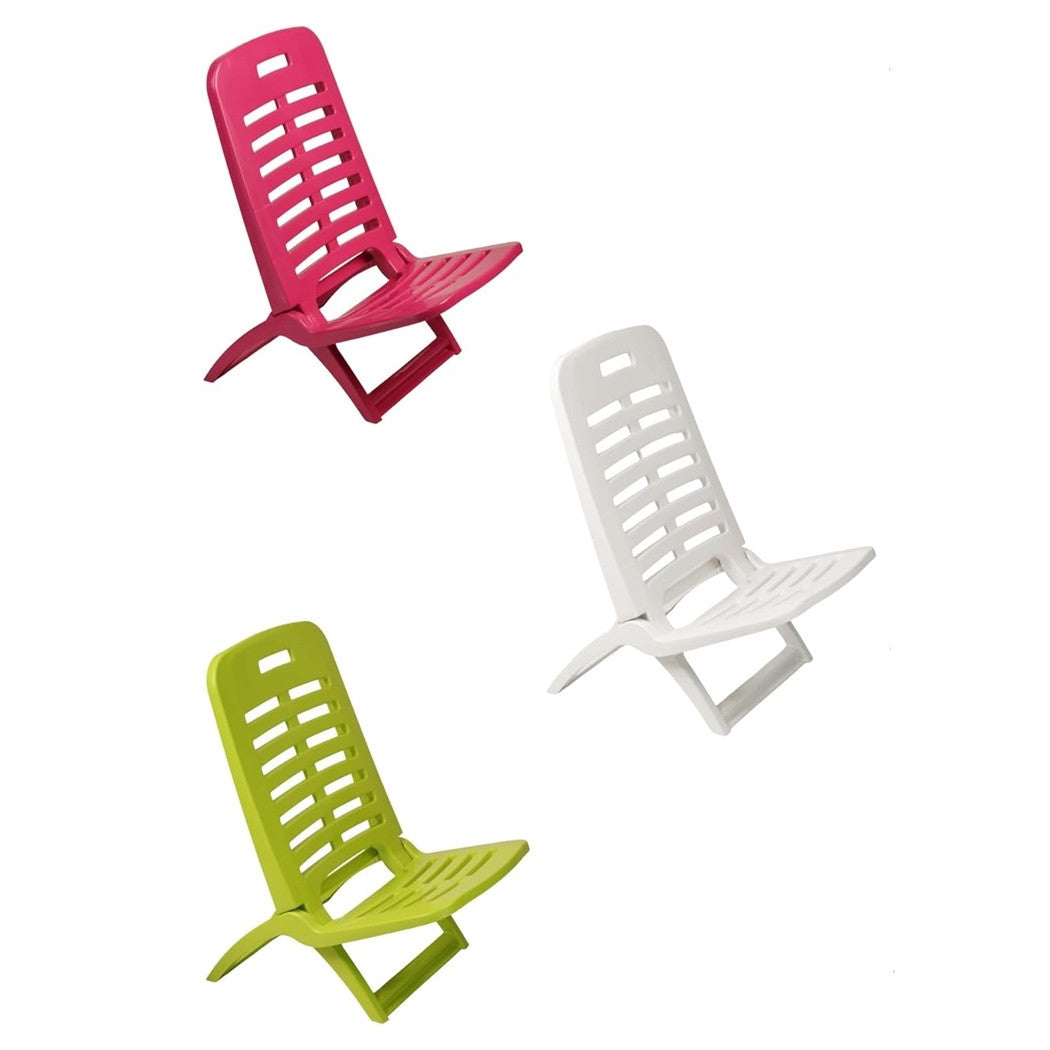 Trade Shop - Sedia Pieghevole Sdraio Da Spiaggia Mare Spiaggina Leggera Portatile Colorata Relax -