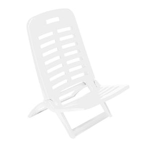 Trade Shop - Sedia Pieghevole Sdraio Da Spiaggia Mare Spiaggina Leggera Portatile Colorata Relax - Bianco