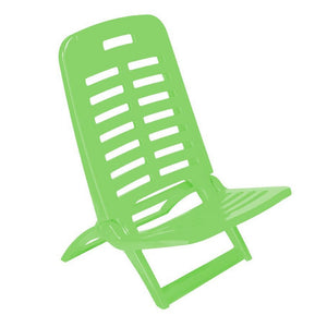 Trade Shop - Sedia Pieghevole Sdraio Da Spiaggia Mare Spiaggina Leggera Portatile Colorata Relax - Verde