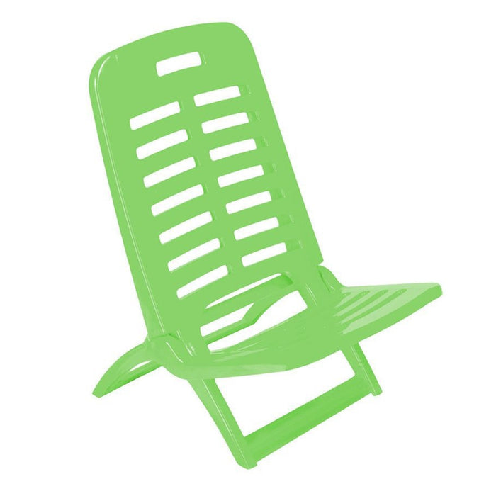 Trade Shop - Sedia Pieghevole Sdraio Da Spiaggia Mare Spiaggina Leggera Portatile Colorata Relax - Verde