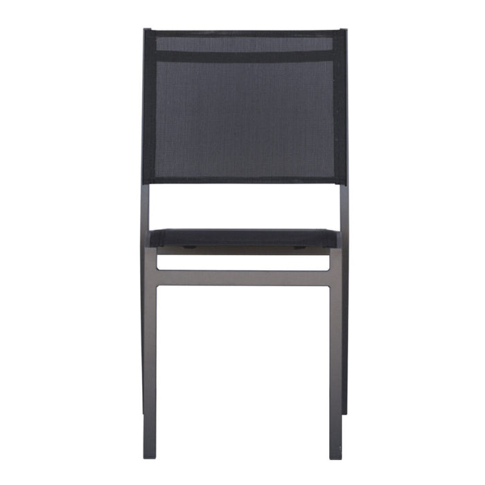 Sedia Pola Alluminio Antracite Text Nero Moia