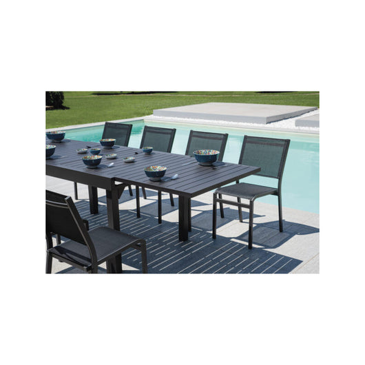 Sedia Pola Alluminio Antracite Text Nero Moia