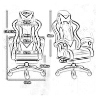 Trade Shop - Sedia Poltrona Ufficio Casa Ecopelle Cuscino Lombare Poggiatesta Piedi Blu Nero -