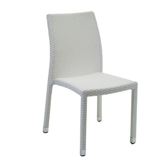 Sedia polyrattan adila bianco ghiaccio quadro cm 47x61h44/46/88