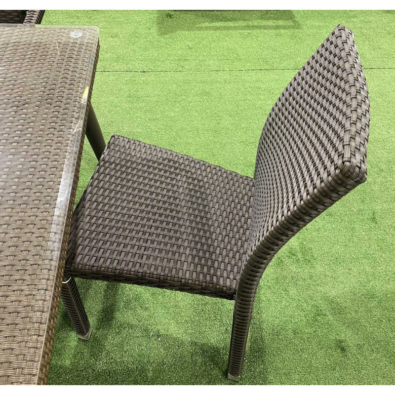 Sedia polyrattan adila noce quadro cm 47x61h44/46/88