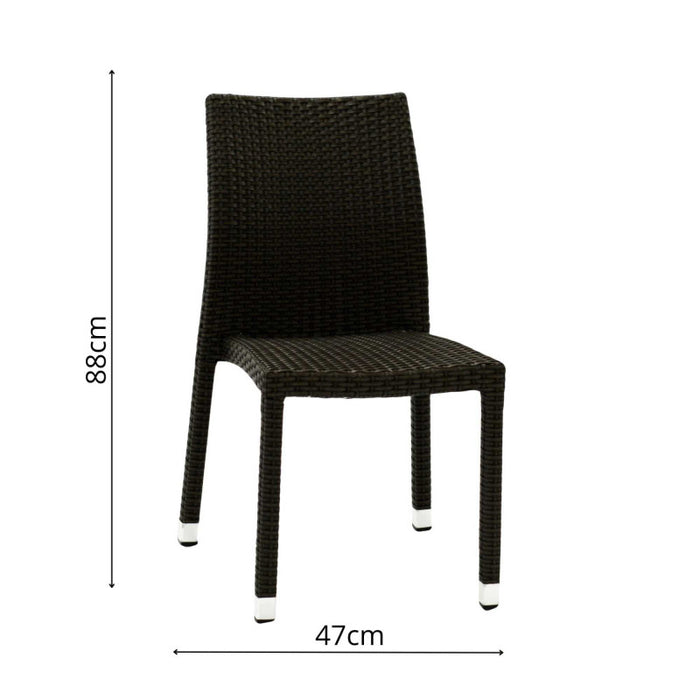 Sedia polyrattan adila noce quadro cm 47x61h44/46/88