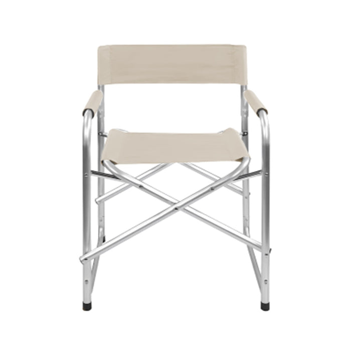 Trade Shop - Sedia Regista Beige Pieghevole In Ferro Per Campeggio Mare Spiaggia Giardino 285008 -