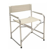 Trade Shop - Sedia Regista Beige Pieghevole In Ferro Per Campeggio Mare Spiaggia Giardino 285008 -