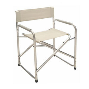 Trade Shop - Sedia Regista Beige Pieghevole In Ferro Per Campeggio Mare Spiaggia Giardino 285008 -