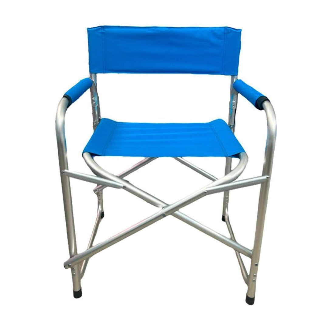 Trade Shop - Sedia Regista Blu In Alluminio Per Mare Pesca Spiaggia Giardino Pieghevole 490005 -        