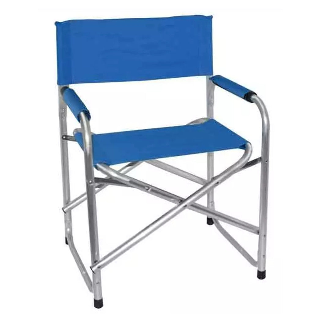 Trade Shop - Sedia Regista Blu In Alluminio Per Mare Pesca Spiaggia Giardino Pieghevole 490005 -        