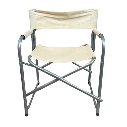 Trade Shop - Sedia Regista Crema In Alluminio Per Mare Pesca Spiaggia Giardino Pieghevole 490006 -        