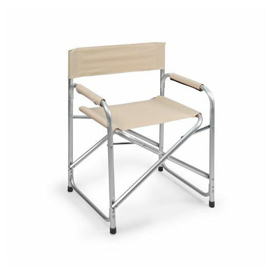 Trade Shop - Sedia Regista Crema In Alluminio Per Mare Pesca Spiaggia Giardino Pieghevole 490006 -        