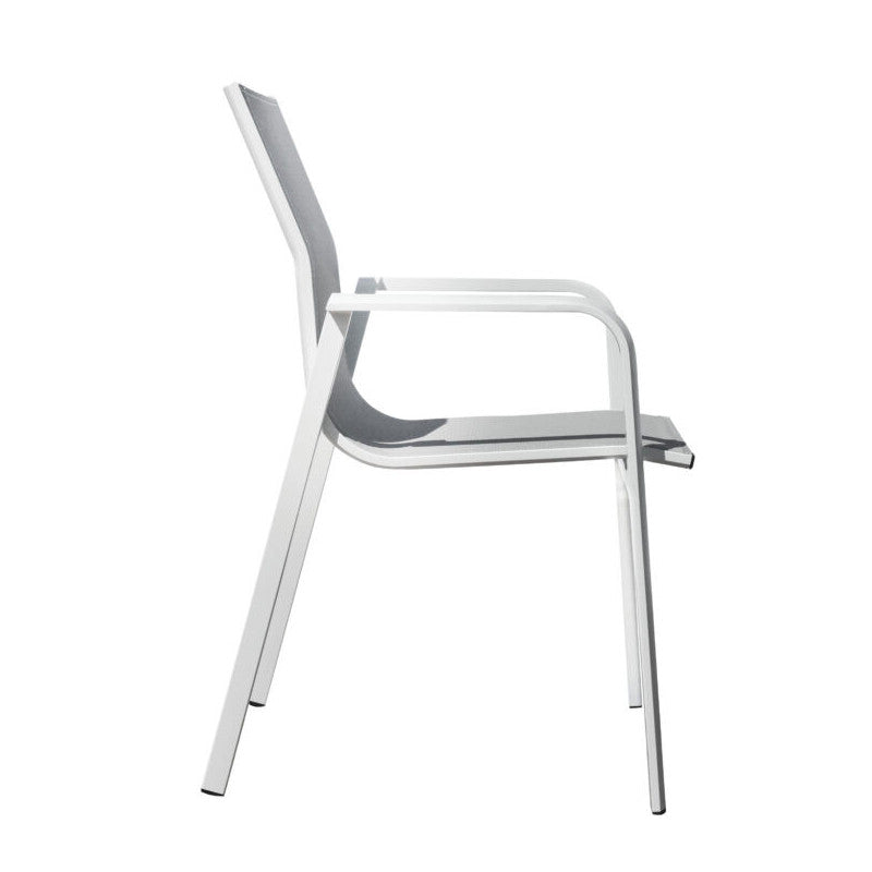 Sedia Samo Alluminio Bianco Text Grigio Chiaro Moia