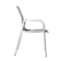 Sedia Samo Alluminio Bianco Text Grigio Chiaro Moia