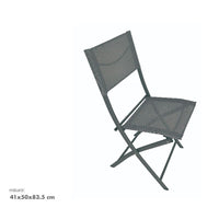 Trade Shop - Sedia Sharm In Ferro Textilene Polipropilene Grigia 41x50x83.5cm Pieghevole 529005 -
