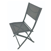 Trade Shop - Sedia Sharm In Ferro Textilene Polipropilene Grigia 41x50x83.5cm Pieghevole 529005 -