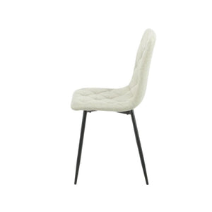 Sedia tessuto beige cuciture a rombo Okar